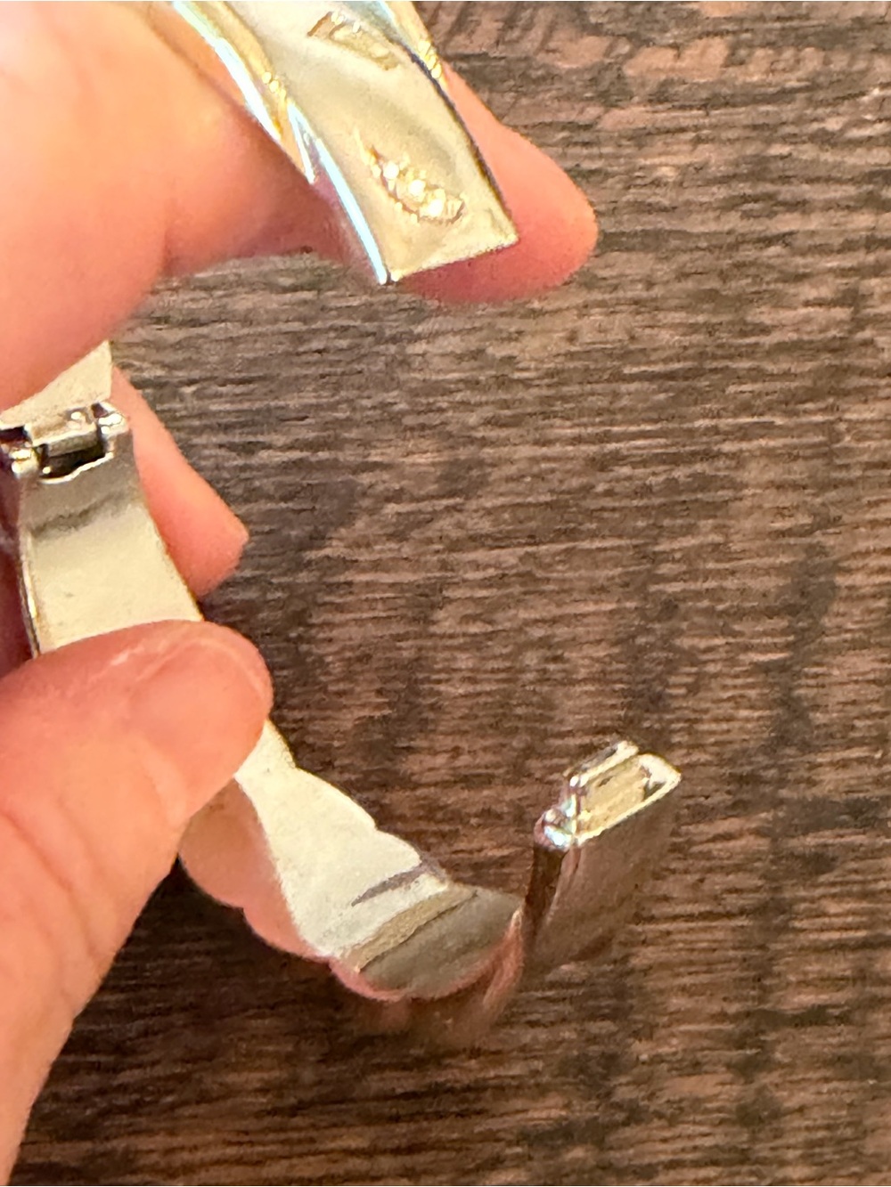 Gold and Silver Tone Hinged Cuff Bracelet - Women Jewelry - Picture 5 of 5